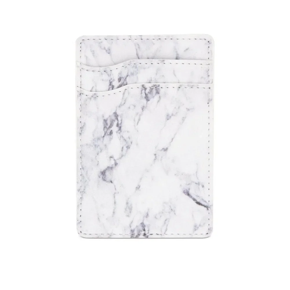 Bespoke Men's Mini Wallet Adhesive Phone Cardholder Light Gray Marble NEW